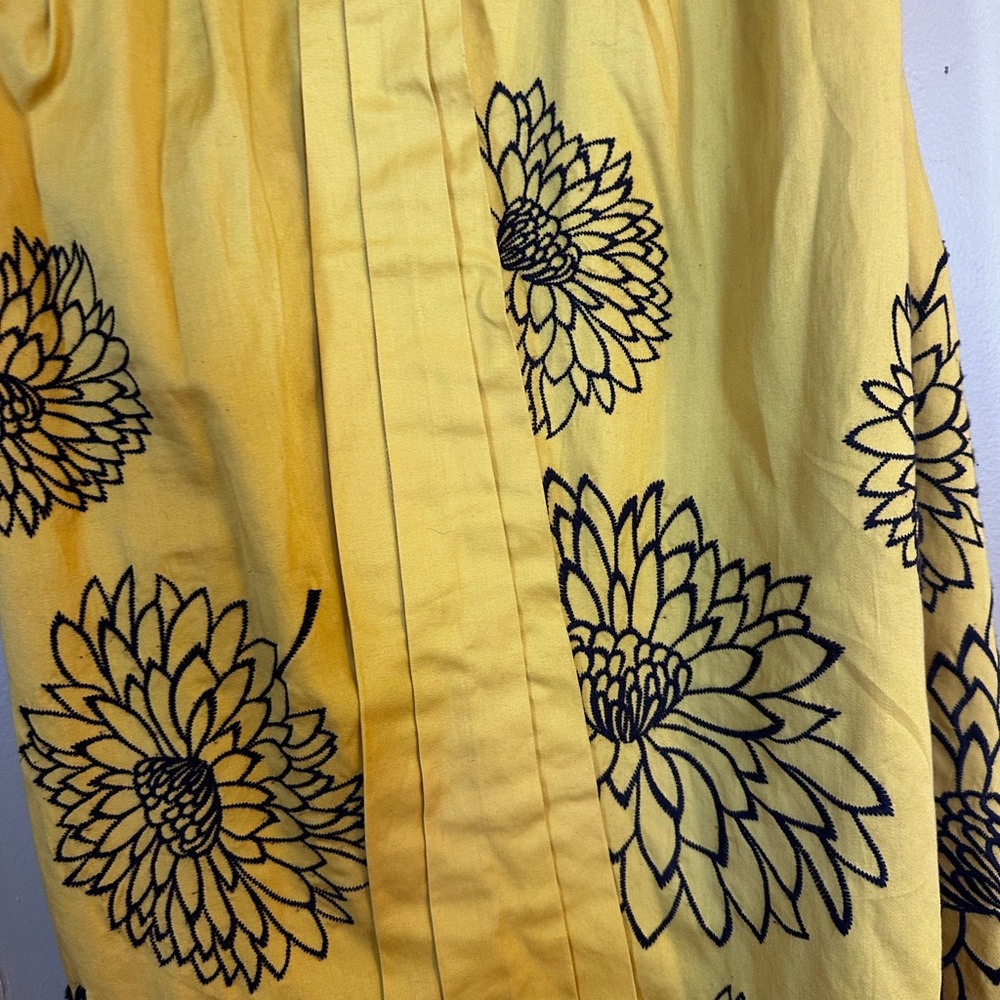 Floreat Yellow Strapless Dress with Purple Accents - Picture 5 of 8